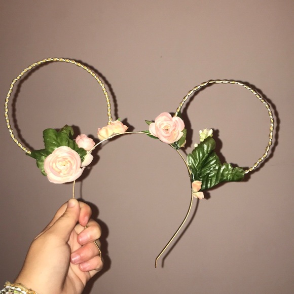 Hand Crafted Accessories - floral Mickey ears